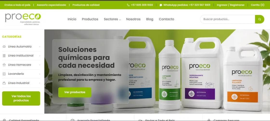 Proyecto web para Proeco — Químicos y limpieza
